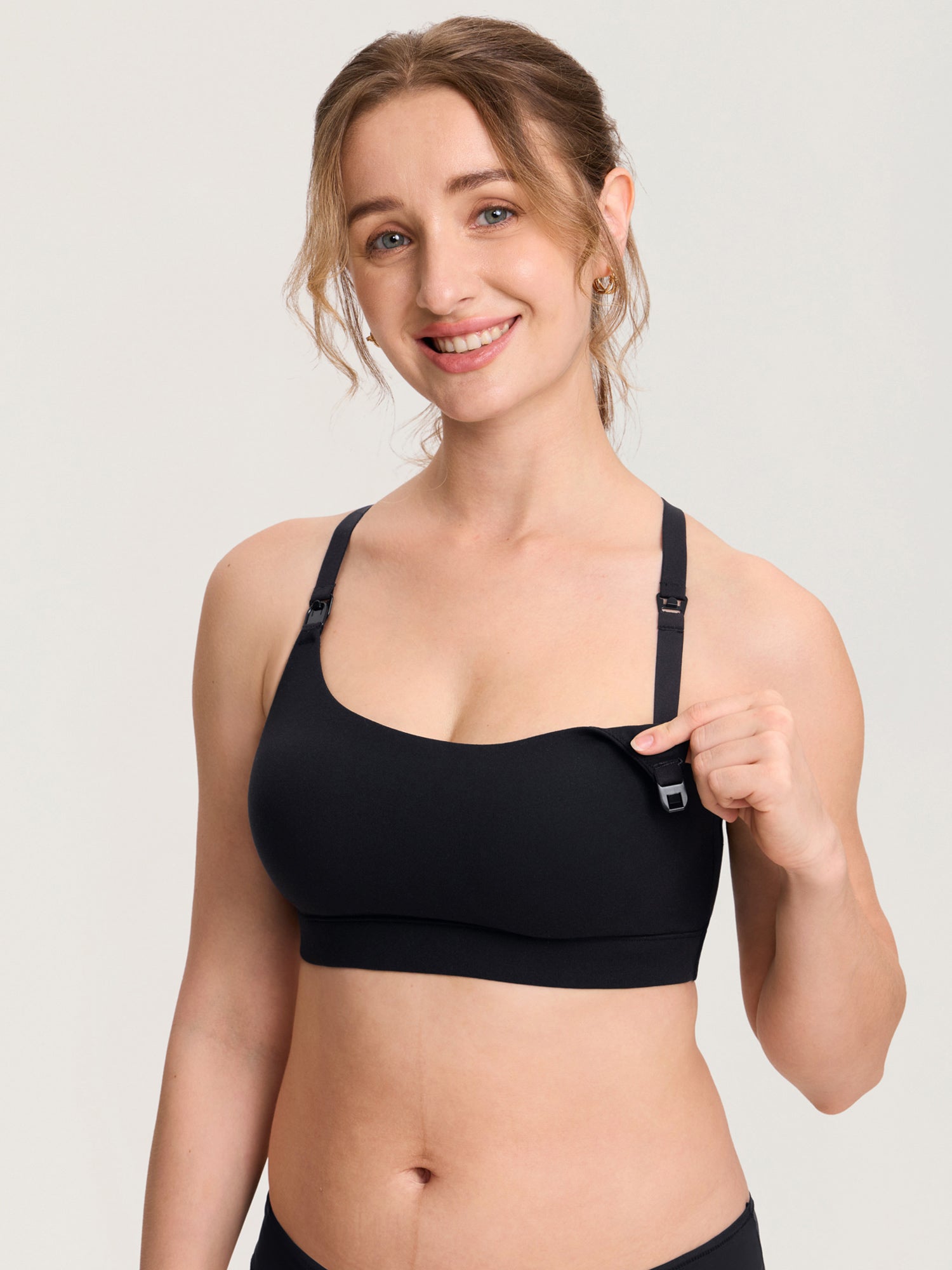 MOMANDA Women's Natrelax® Adjustable Y-back Nursing Bra Black