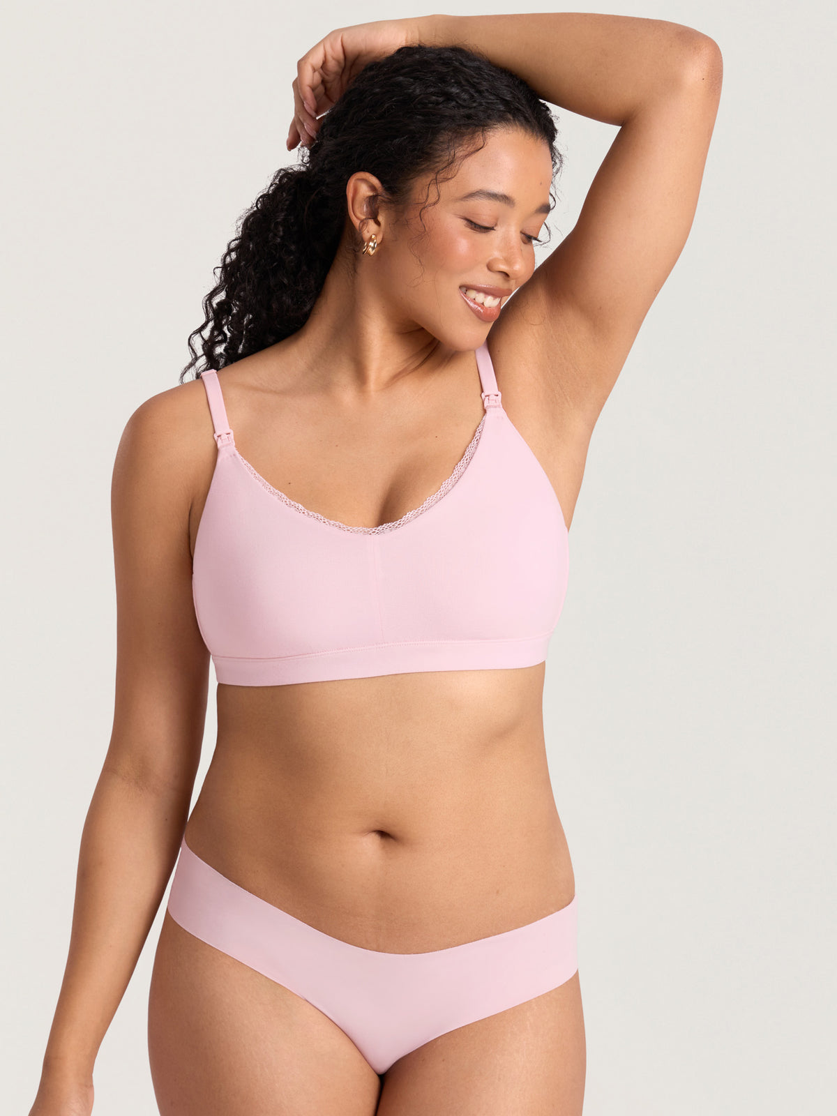 Cotton Lace Trim Nursing Bralette