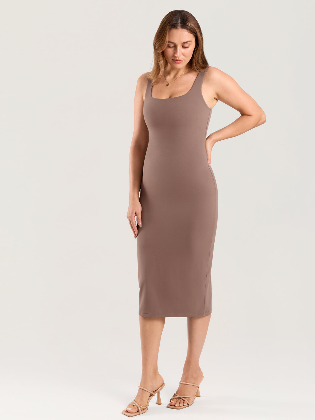 Natrelax® Bodycon Maternity Midi Dress - Back Slit