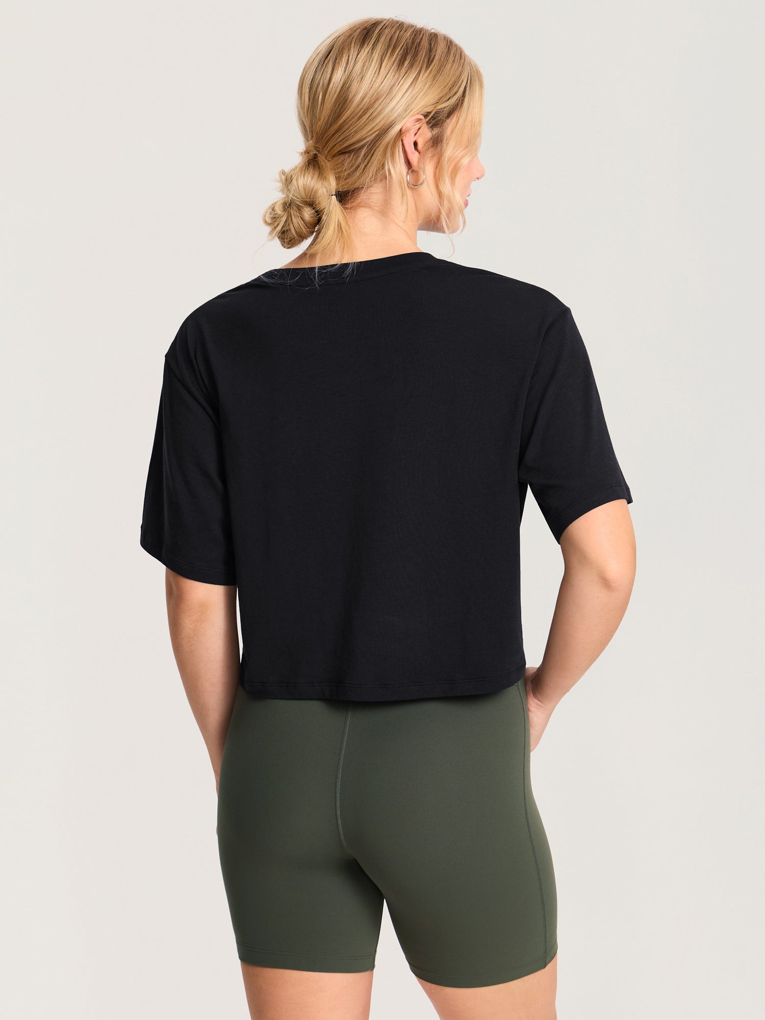 Modal Cotton Short Sleeve Loose Crop Tee