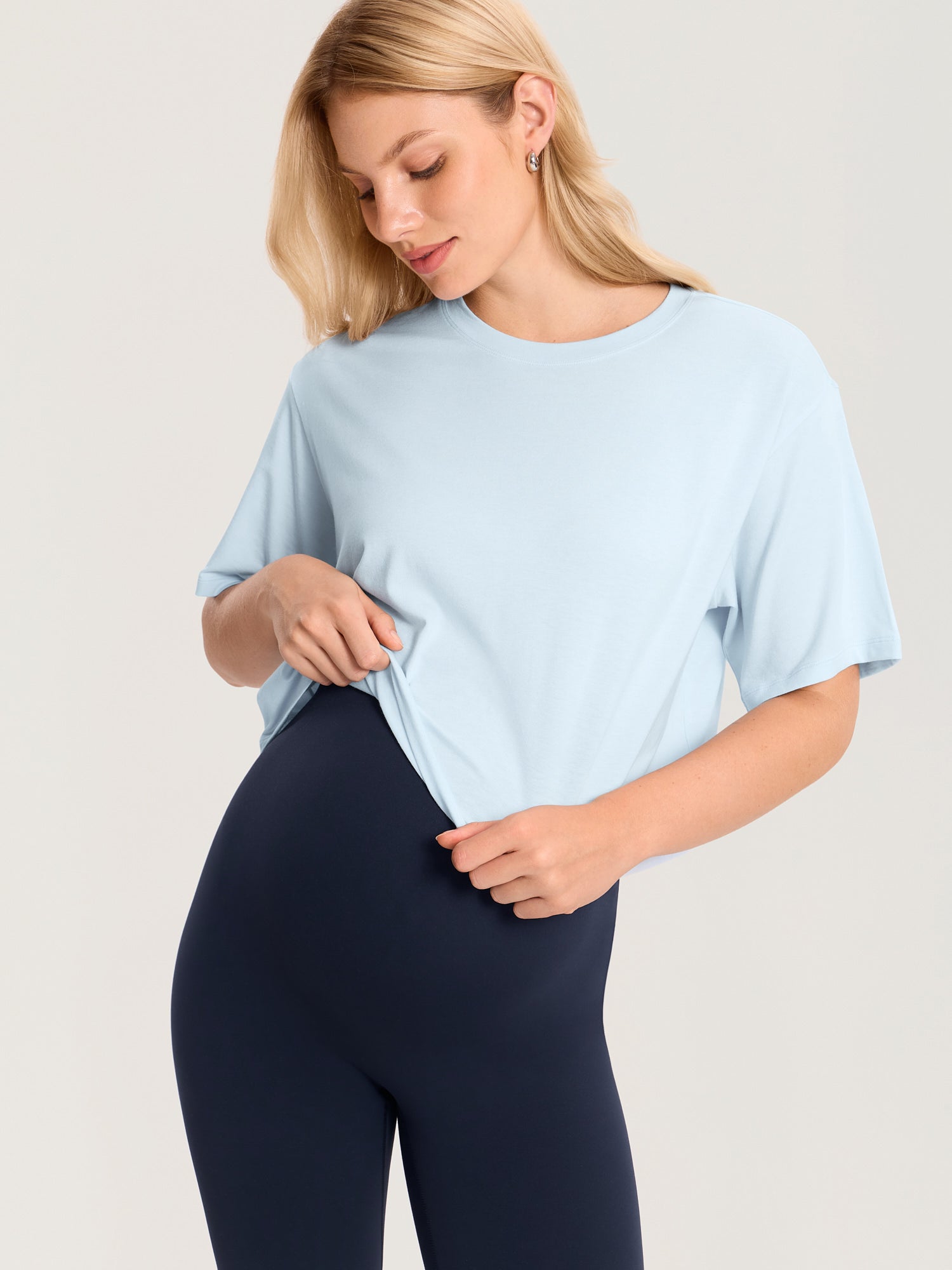 Modal Cotton Short Sleeve Loose Crop Tee