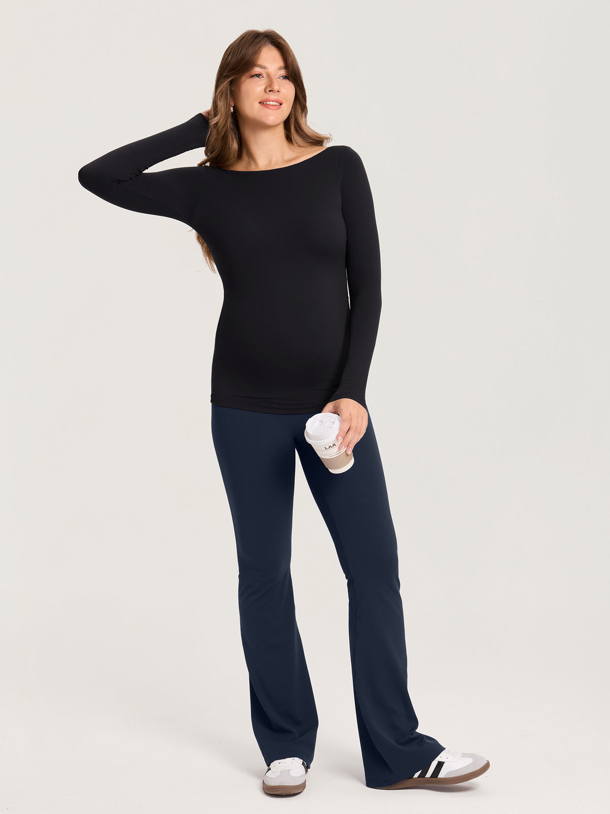 AirSofta Boatneck Maternity Top - Long Sleeves