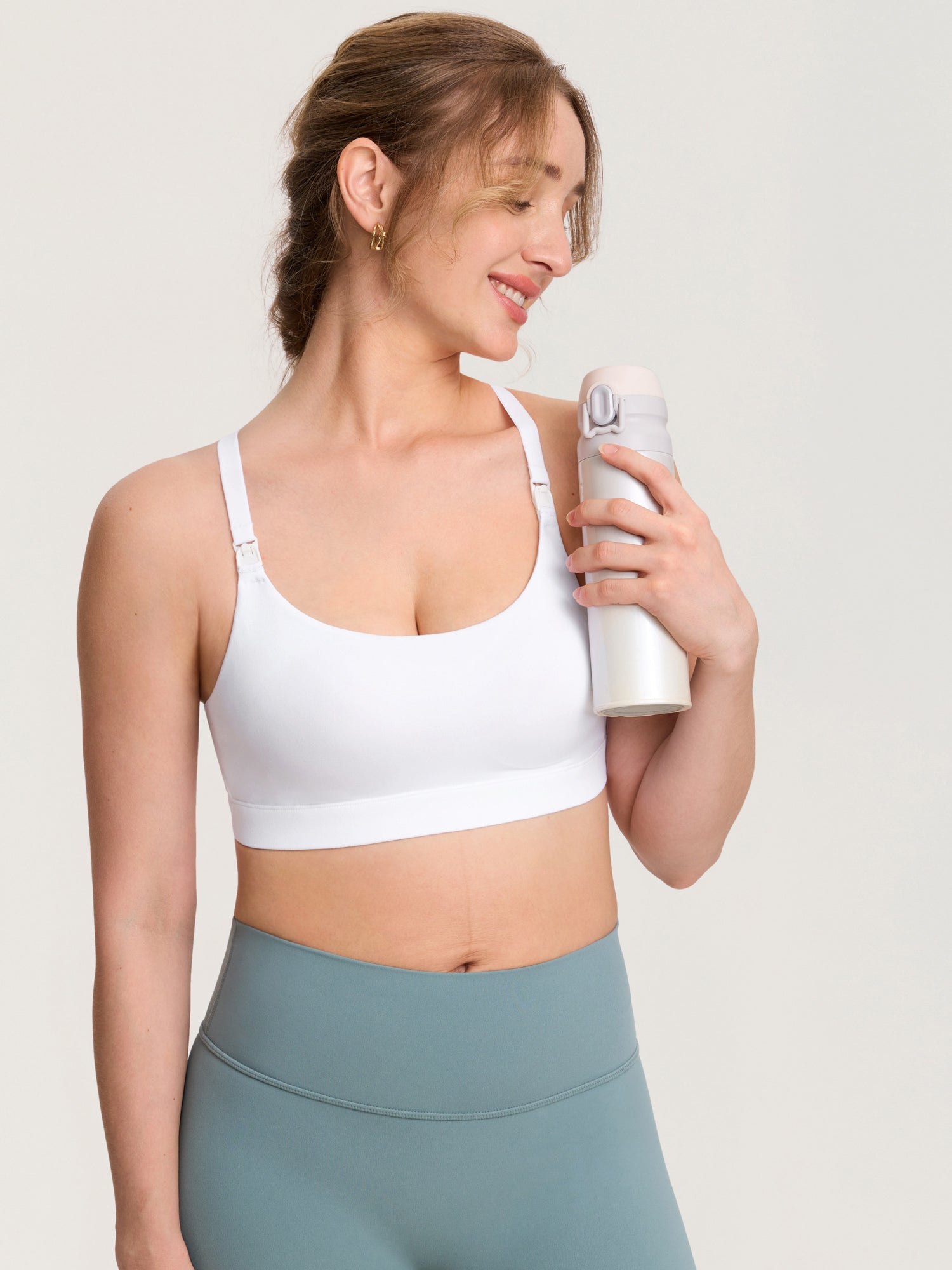 MOMANDA Women's Natrelax® Adjustable Y-back Nursing Bra White