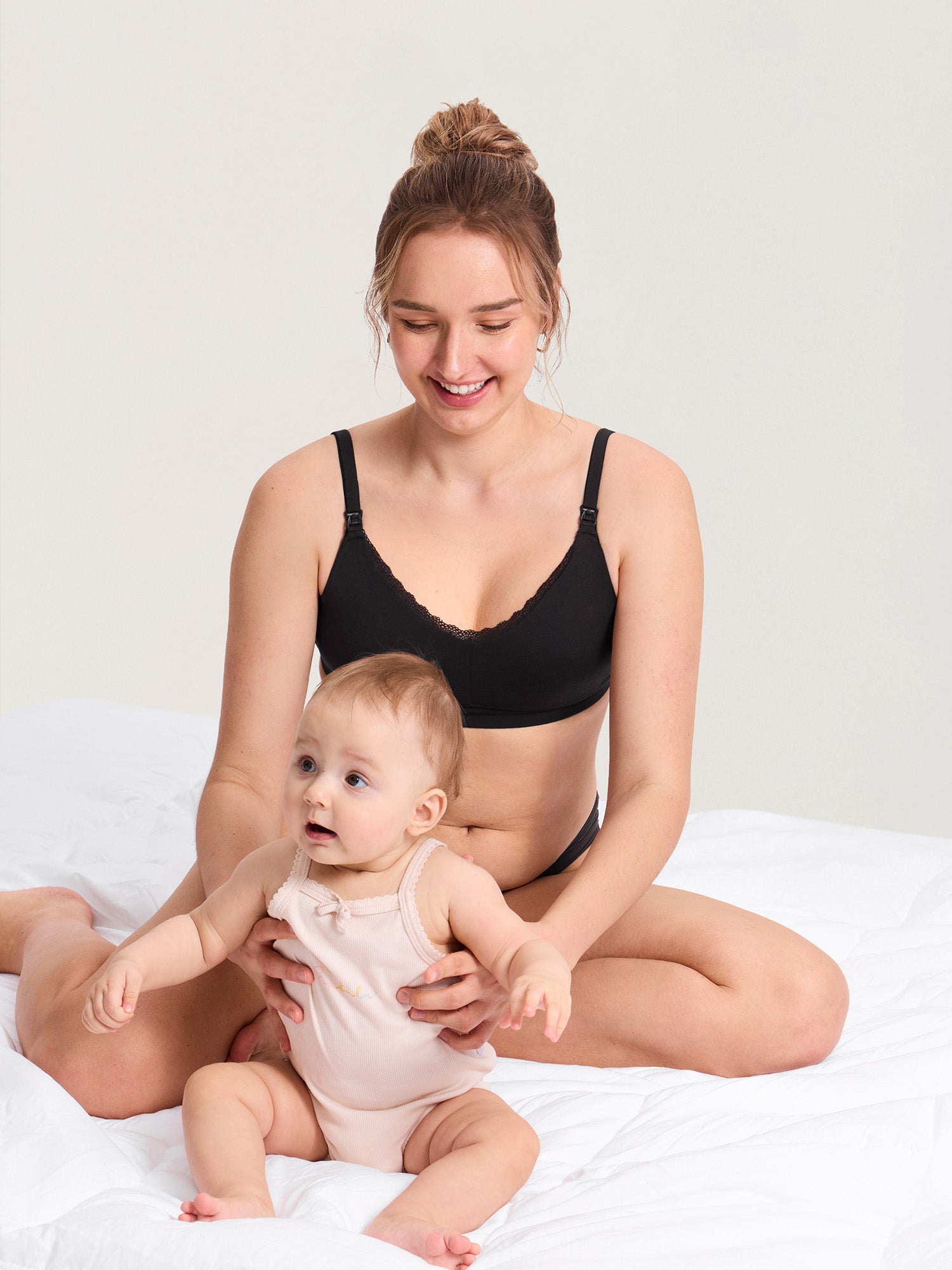 Cotton Lace Trim Nursing Bralette
