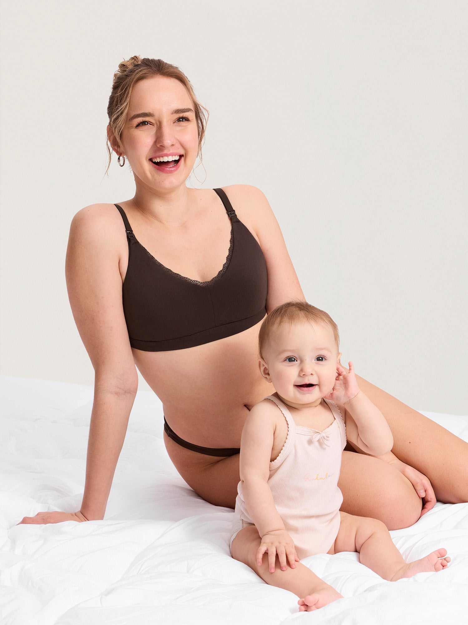 Cotton Lace Trim Nursing Bralette