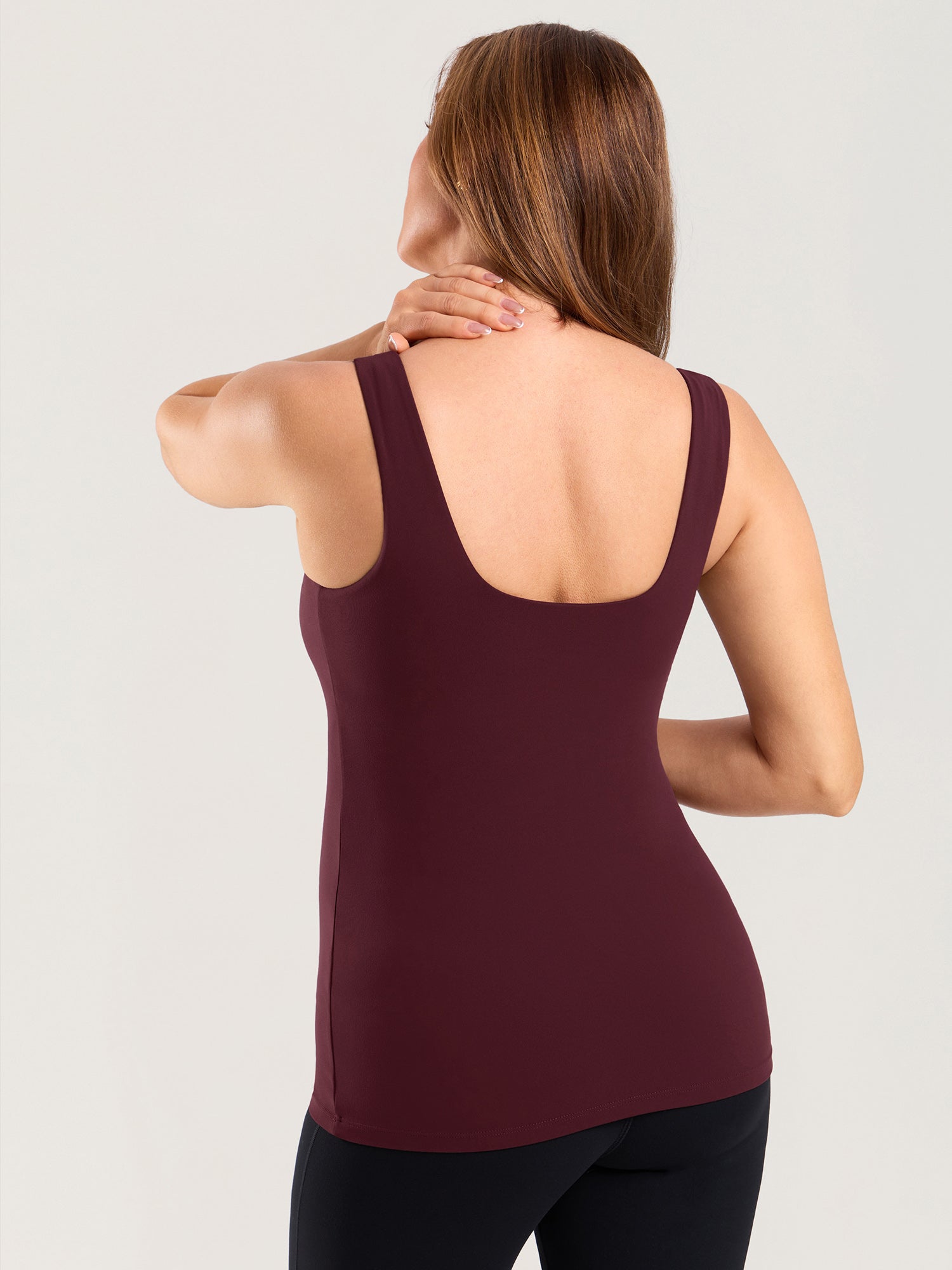 MOMANDA Naterlax® V Neck Nursing Tank Top Ripe Plum