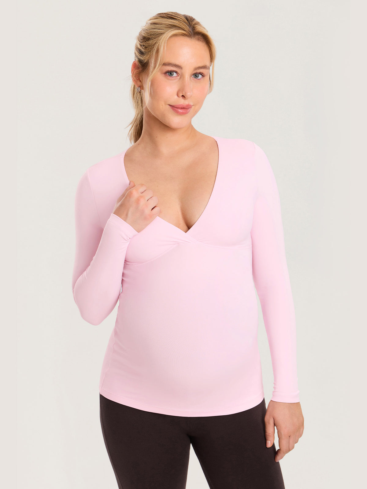 AirSoft Crossover Maternity & Nursing Top - Long Sleeves