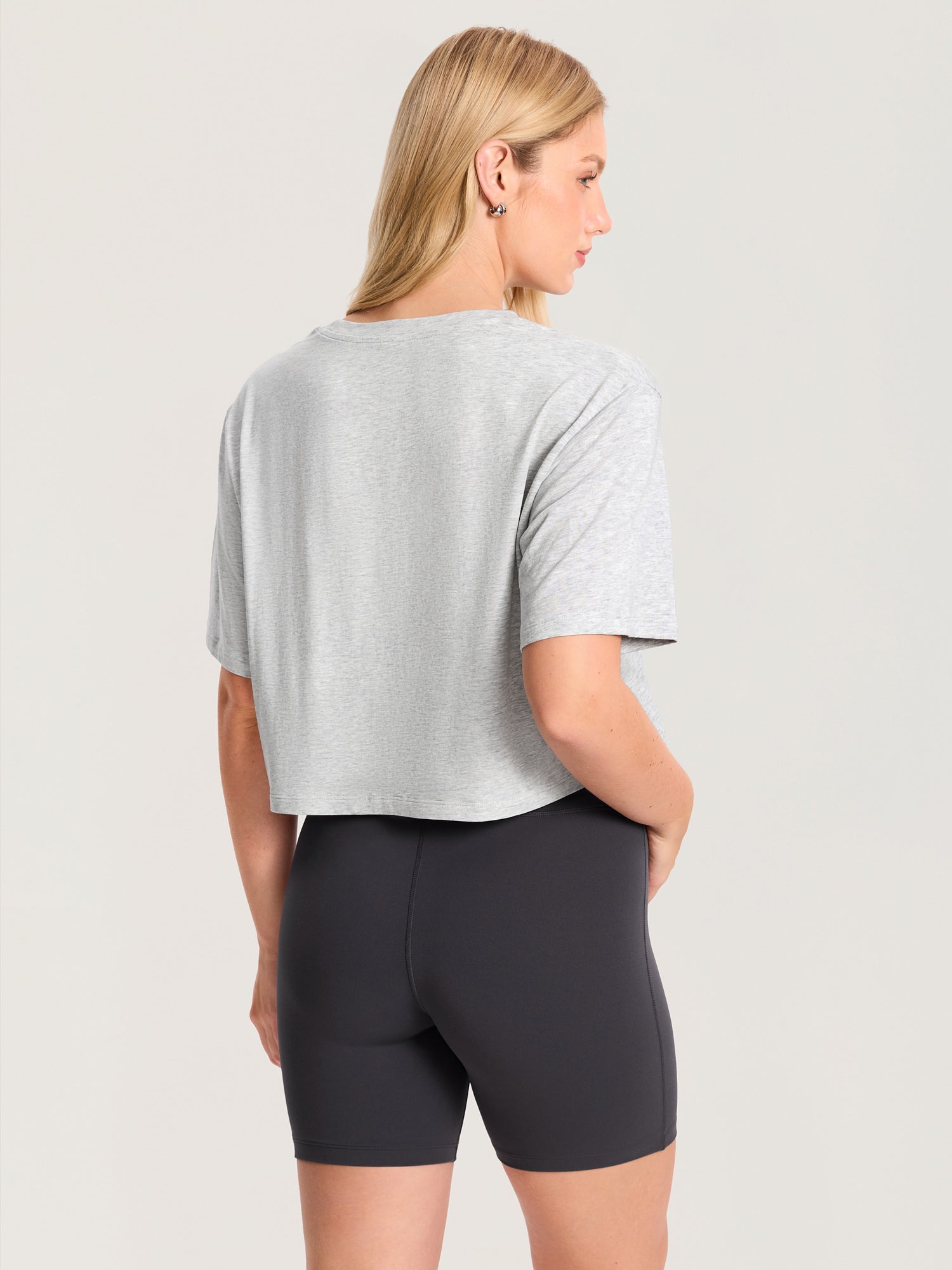 Modal Cotton Short Sleeve Loose Crop Tee