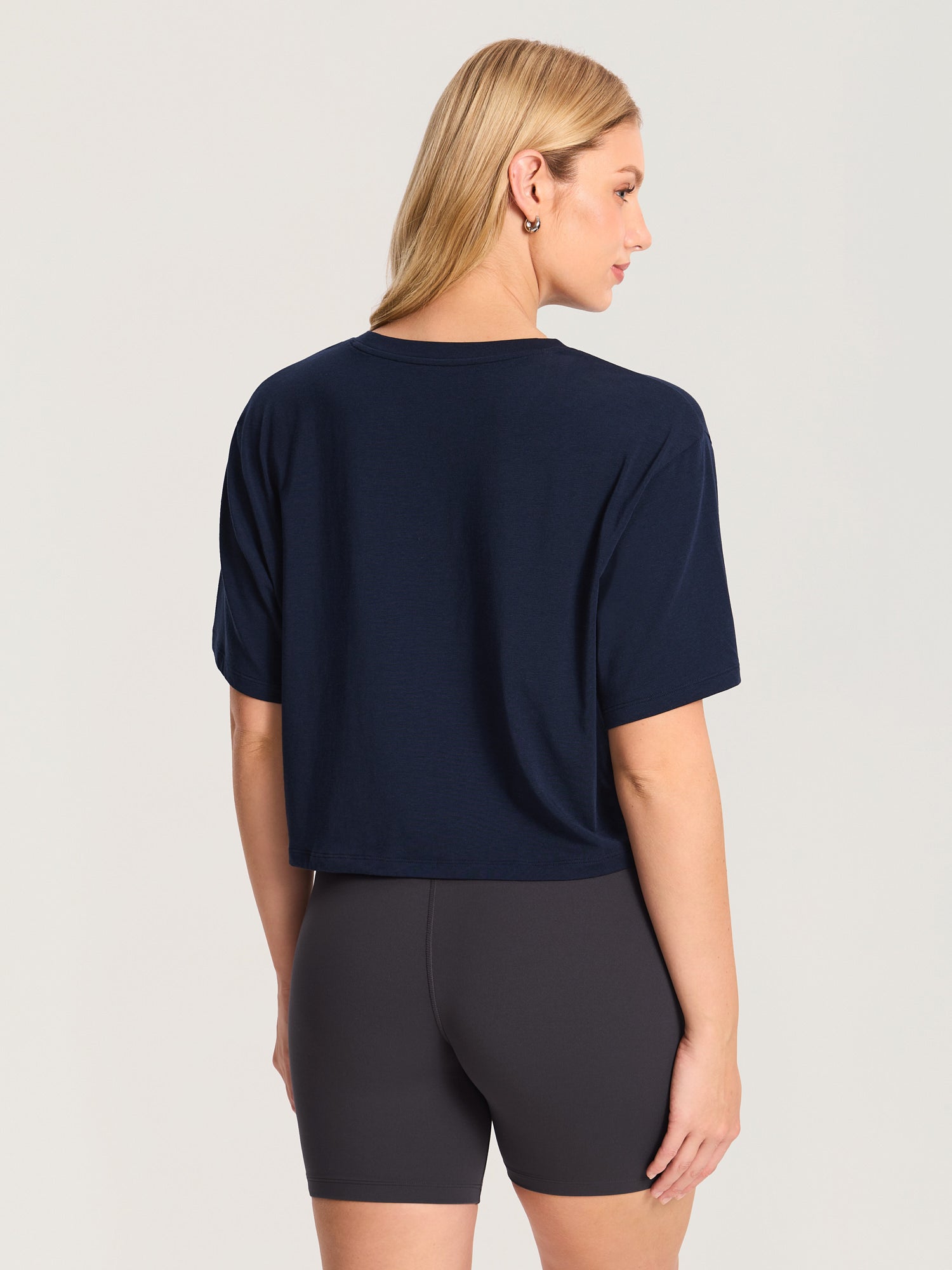 Modal Cotton Short Sleeve Loose Crop Tee