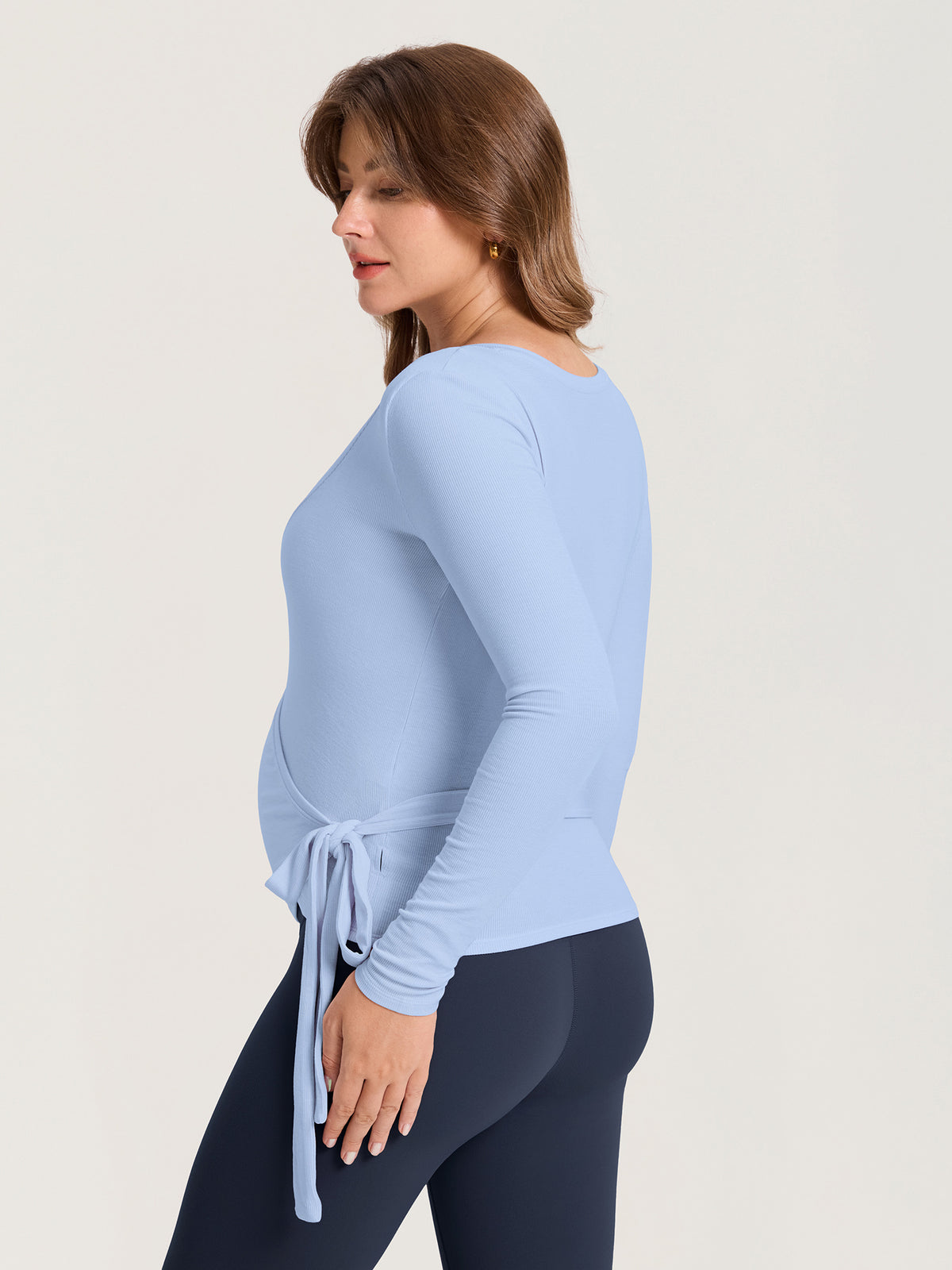 Modal Rib Knit Maternity Ballet Wrap Top