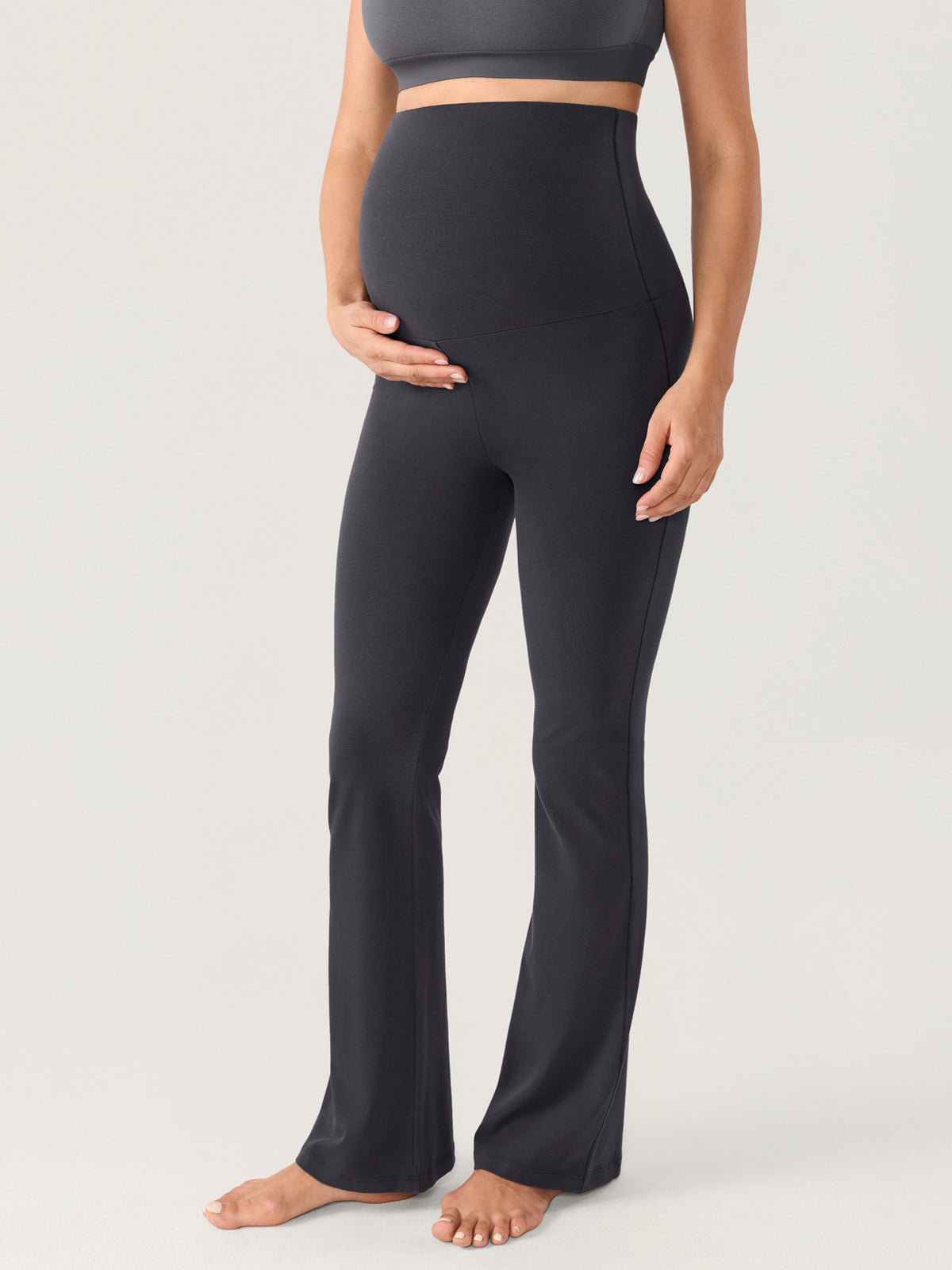 Cotton Foldover Maternity Flare Pants 30.5"